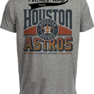Houston Astros Exclusive Retro Baseball Team Logo Artwork Heather Gray Sublimated T-Shirt