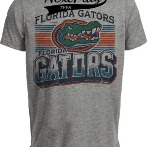 Florida Gators Exclusive Retro Mascot Team Artwork Heather Gray Sublimated T-Shirt
