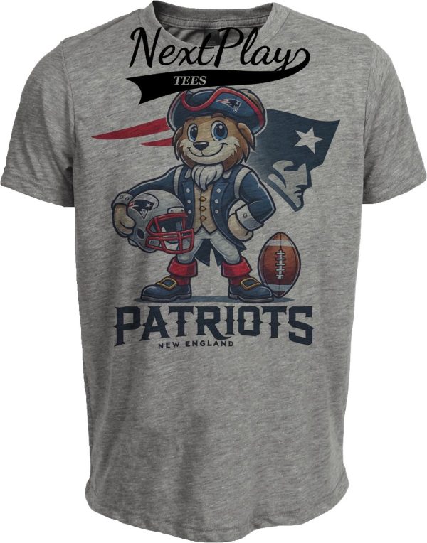 New England Patriots Exclusive Retro Football Helmet Artwork Heather Gray Sublimated T-Shirt
