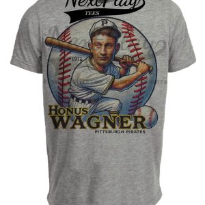 Pittsburgh Pirates Honus Wagner Exclusive Retro Baseball Artwork Heather Gray Sublimated T-Shirt