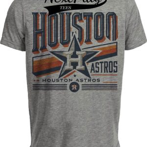 Houston Astros Exclusive Retro Baseball Team Artwork Heather Gray Sublimated T-Shirt