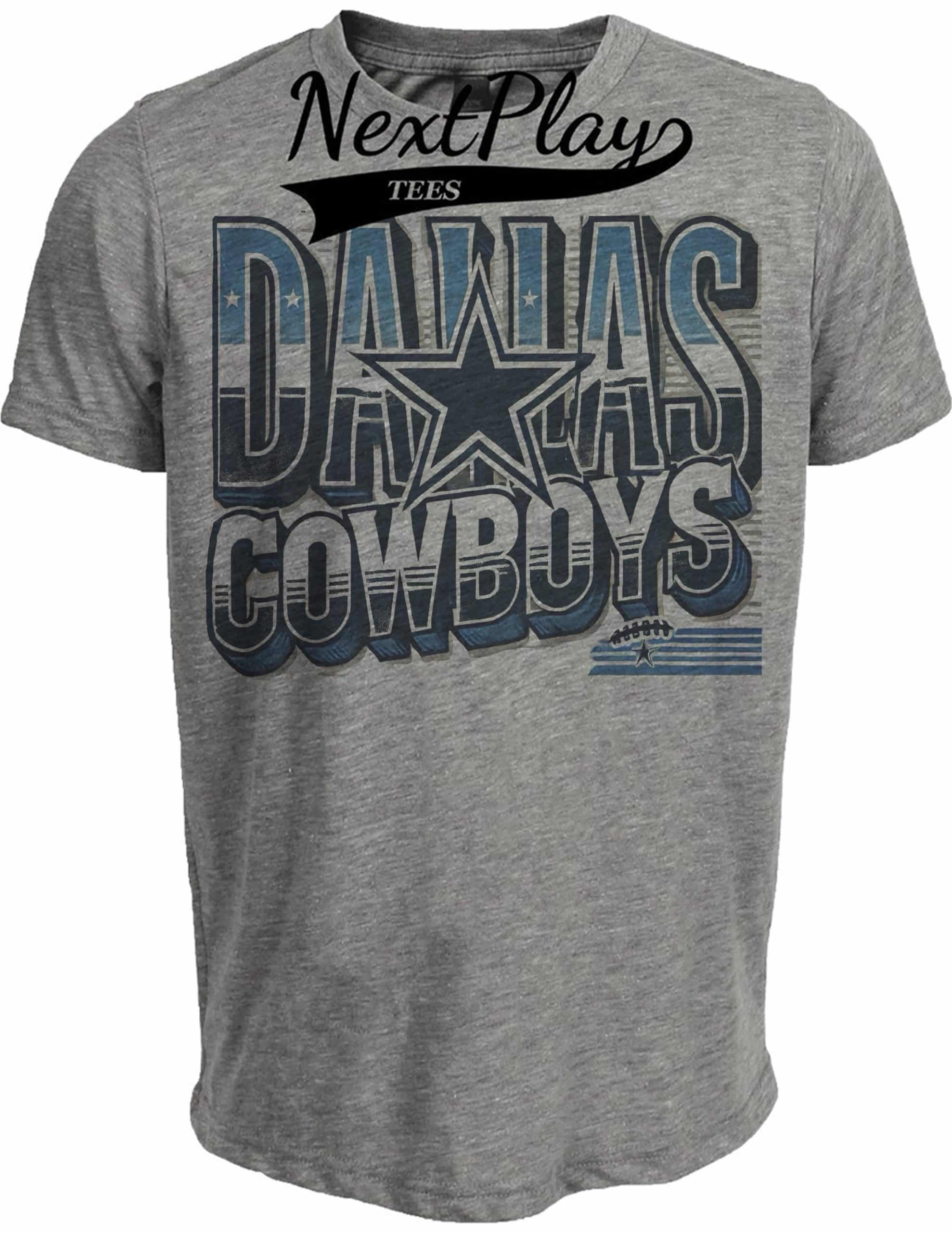 Dallas Cowboys Exclusive Retro Football Team Artwork Heather Gray Sublimated T-Shirt