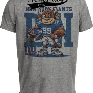 New York Giants Exclusive Retro Football Helmet Artwork Heather Gray Sublimated T-Shirt