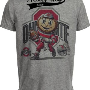 Ohio State Buckeyes Exclusive Retro Football 1997 Artwork Heather Gray Sublimated T-Shirt