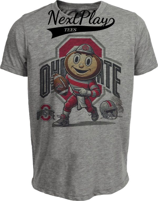 Ohio State Buckeyes Exclusive Retro Football 1997 Artwork Heather Gray Sublimated T-Shirt