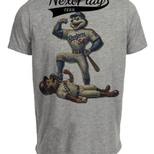 Los Angeles Dodgers vs. San Francisco Giants Exclusive Retro Rivals Baseball Artwork Heather Gray Sublimated T-Shirt
