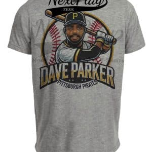 Pittsburgh Pirates Dave Parker Exclusive Retro Baseball Artwork Heather Gray Sublimated T-Shirt