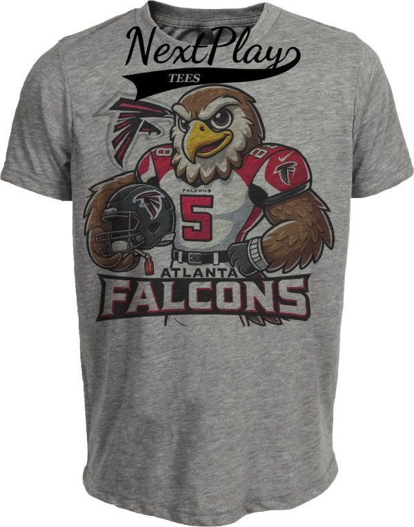 Atlanta Falcons Exclusive Retro Football Helmet Artwork Heather Gray Sublimated T-Shirt