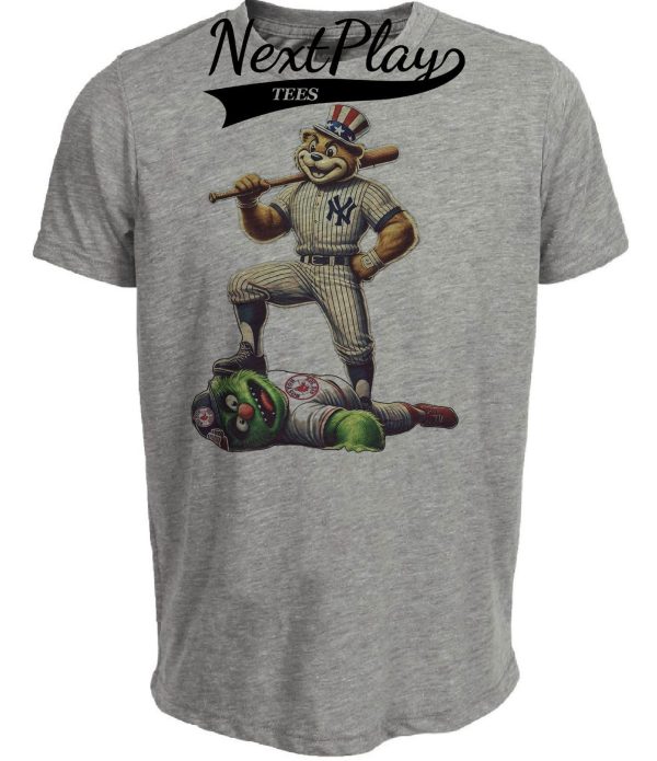 New York Yankees vs. Boston Red Sox Exclusive Retro Rivals Baseball Artwork Heather Gray Sublimated T-Shirt