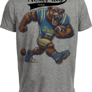 UCLA Bruins Exclusive Retro Football Fierce Artwork Heather Gray Sublimated T-Shirt