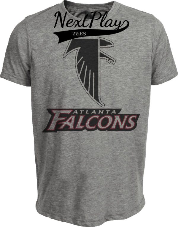 Atlanta Falcons Retro Football 1992 Artwork Heather Gray Sublimated T-Shirt