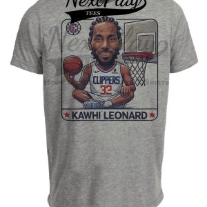 Los Angeles Clippers Kawhi Leonard Exclusive Retro Basketball LA Artwork Heather Gray Sublimated T-Shirt
