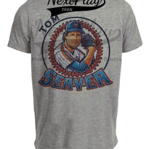 New York Mets Tom Seaver Exclusive Retro Baseball Artwork Heather Gray Sublimated T-Shirt