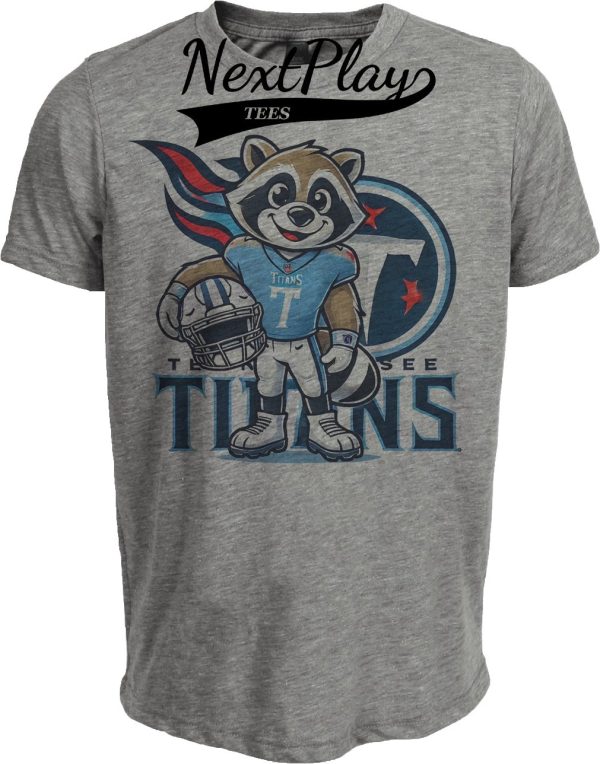 Tennessee Titans Exclusive Retro Football Helmet Artwork Heather Gray Sublimated T-Shirt