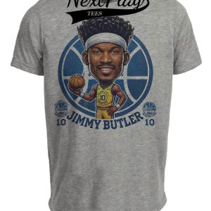 Golden State Warriors Jimmy Buckets Butler Exclusive Retro Basketball Artwork Heather Gray Sublimated T-Shirt