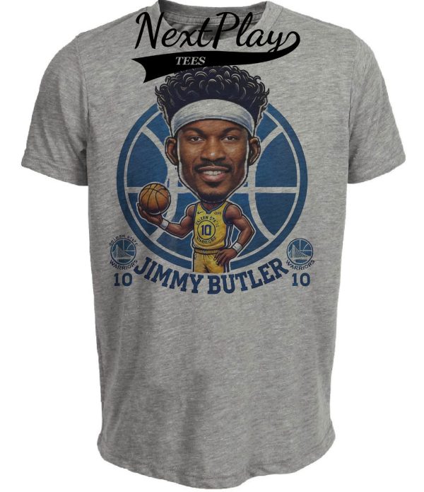 Golden State Warriors Jimmy Buckets Butler Exclusive Retro Basketball Artwork Heather Gray Sublimated T-Shirt