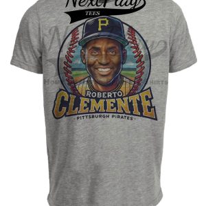 Pittsburgh Pirates Roberto Clemente Exclusive Retro Baseball 1963 Artwork Heather Gray Sublimated T-Shirt