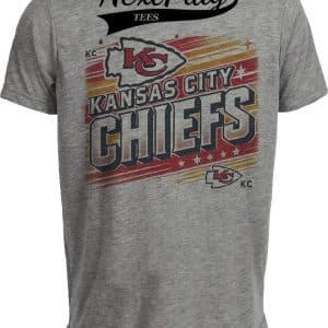 Kansas City Chiefs Exclusive Retro Classic Throwback Football Artwork Heather Gray Sublimated T-Shirt