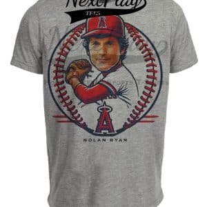 Los Angeles Angels Nolan Ryan Exclusive Retro Baseball Artwork Heather Gray Sublimated T-Shirt