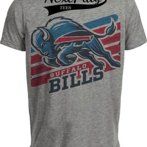Buffalo Bills Exclusive Retro Football Team Artwork Heather Gray Sublimated T-Shirt