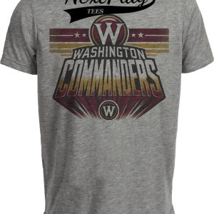 Washington Commanders Exclusive Retro Throwback Football Artwork Heather Gray Sublimated T-Shirt