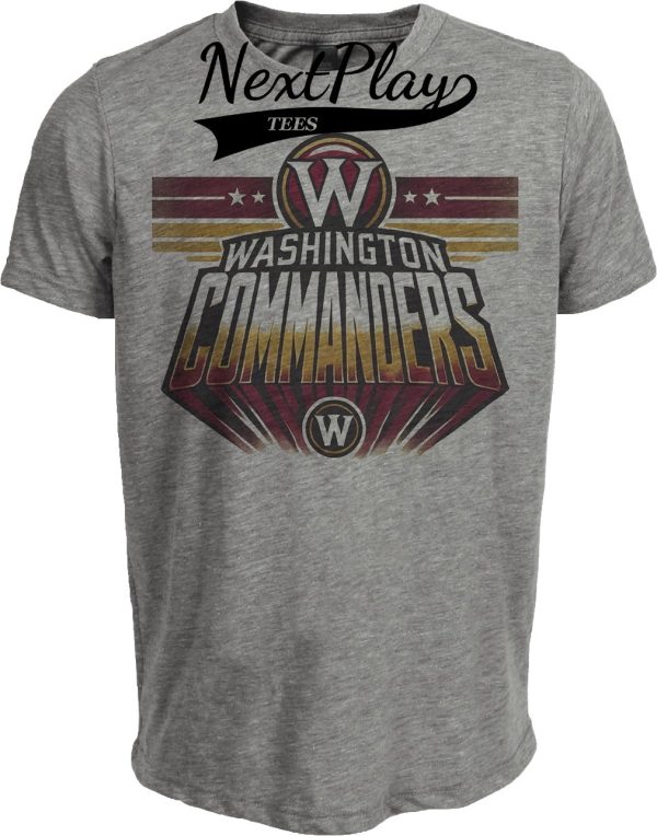 Washington Commanders Exclusive Retro Throwback Football Artwork Heather Gray Sublimated T-Shirt