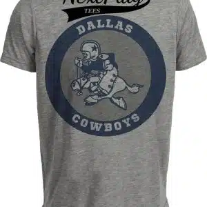 Dallas Cowboys Retro Circle Football 1960 Artwork Heather Gray Sublimated T-Shirt