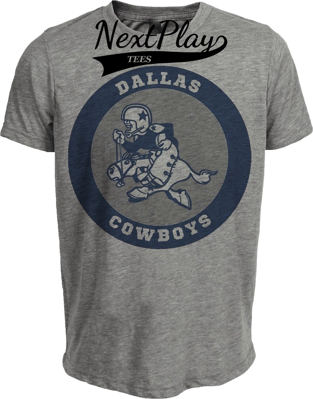 Dallas Cowboys Retro Circle Football 1960 Artwork Heather Gray Sublimated T-Shirt