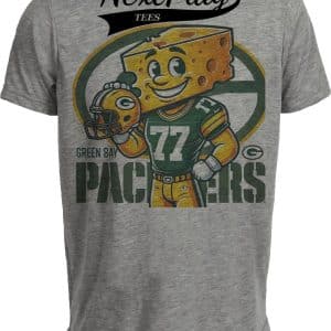 Green Bay Packers Exclusive Retro Football Helmet Artwork Heather Gray Sublimated T-Shirt