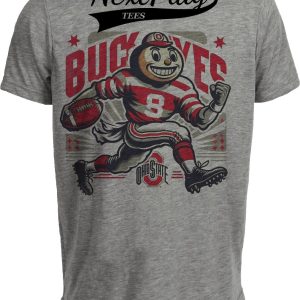 Ohio State Buckeyes Exclusive Retro Football 1981 Artwork Heather Gray Sublimated T-Shirt