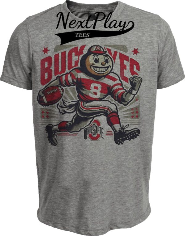 Ohio State Buckeyes Exclusive Retro Football 1981 Artwork Heather Gray Sublimated T-Shirt