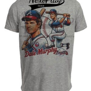 Atlanta Braves Dale Murphy Exclusive Retro Baseball 1979 Artwork Heather Gray Sublimated T-Shirt