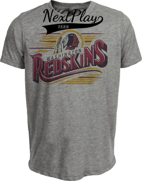Washington Redskins Exclusive Retro Football Artwork Heather Gray Sublimated T-Shirt