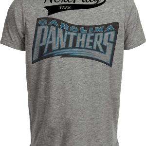 Carolina Panthers Retro Football Artwork Heather Gray Sublimated T-Shirt
