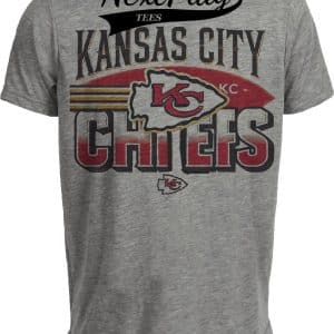 Kansas City Chiefs Exclusive Retro Throwback Football Artwork Heather Gray Sublimated T-Shirt