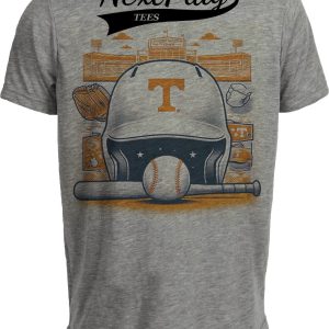 Tennessee Volunteers Exclusive Retro Baseball Helmet Artwork Heather Gray Sublimated T-Shirt