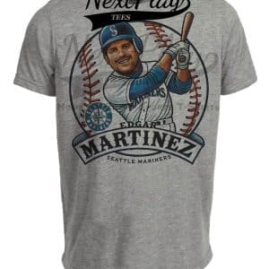 Seattle Mariners Edgar Martinez Exclusive Retro Baseball Artwork Heather Gray Sublimated T-Shirt