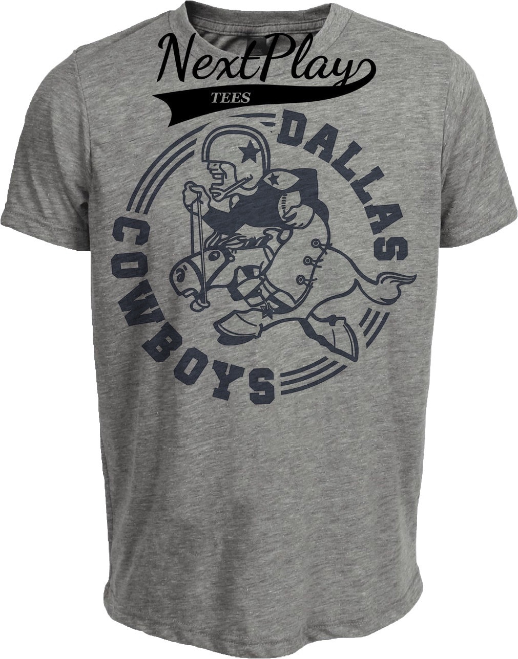 Dallas Cowboys Retro Football Mascot 1960 Artwork Heather Gray Sublimated T-Shirt