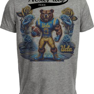 UCLA Bruins Exclusive Retro Roses Football Artwork Heather Gray Sublimated T-Shirt