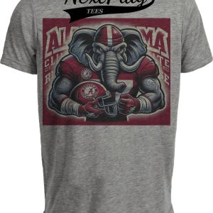 Alabama Crimson Tide Exclusive Intense Retro Football Artwork Heather Gray Sublimated T-Shirt