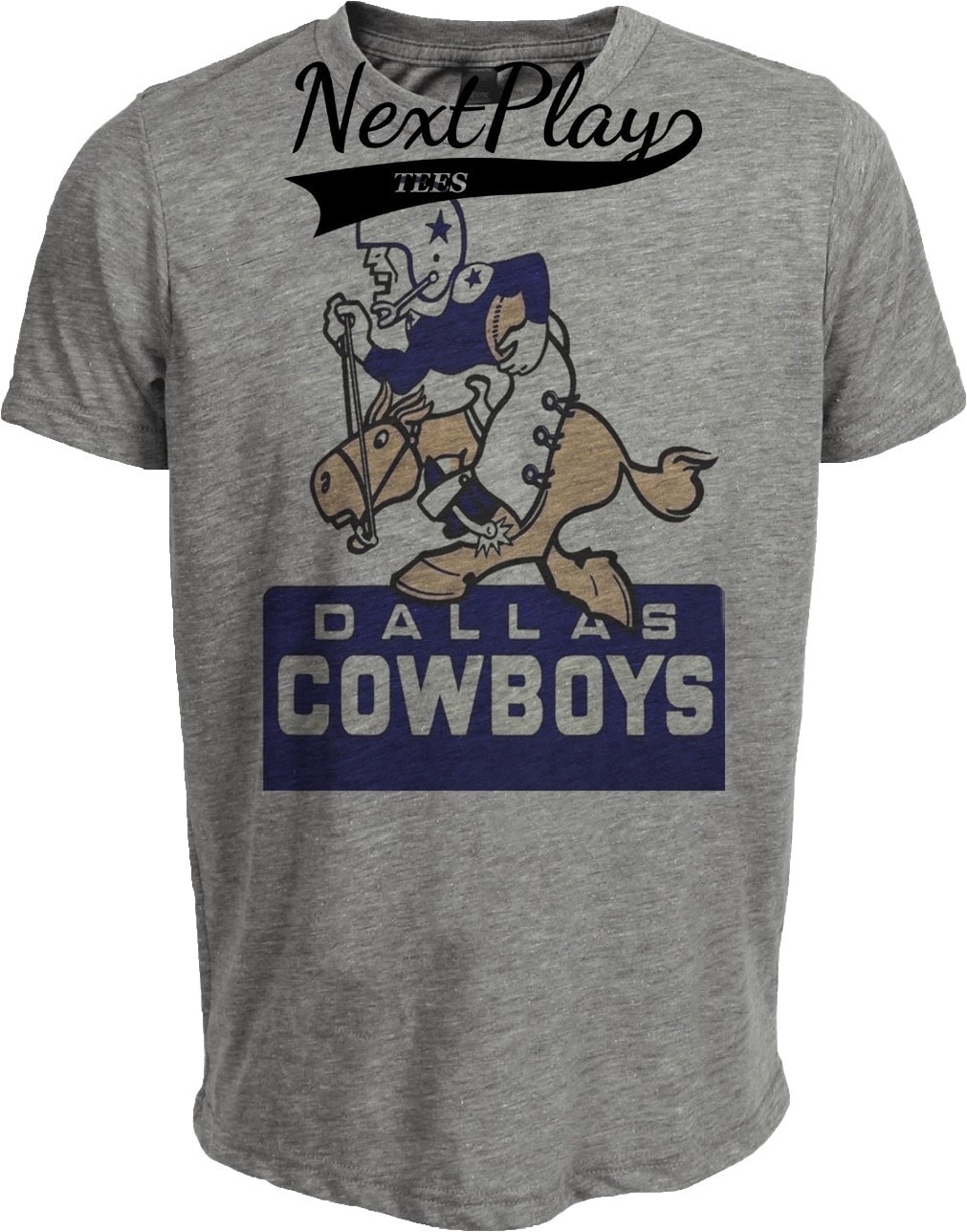 Dallas Cowboys Retro Football 1960 Artwork Heather Gray Sublimated T-Shirt