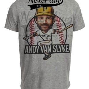 Pittsburgh Pirates Andy Van Slyke Exclusive Retro Baseball Artwork Heather Gray Sublimated T-Shirt