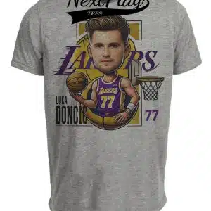 Los Angeles Lakers Luka Doncic The Don Exclusive Retro Basketball Artwork Heather Gray Sublimated T-Shirt
