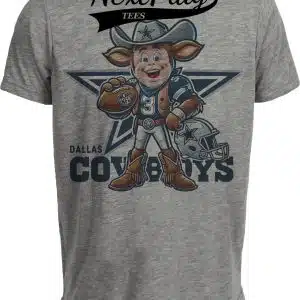 Dallas Cowboys Exclusive Retro Football Artwork Heather Gray Sublimated T-Shirt