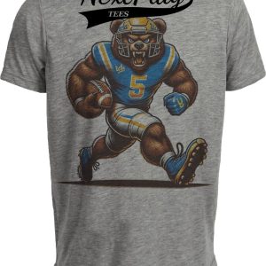 UCLA Bruins Exclusive Retro Joe Mascot Football Artwork Heather Gray Sublimated T-Shirt