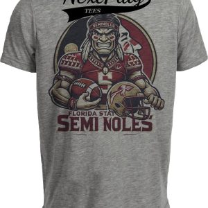 Florida State Seminoles Exclusive Retro Football Helmet Artwork Heather Gray Sublimated T-Shirt