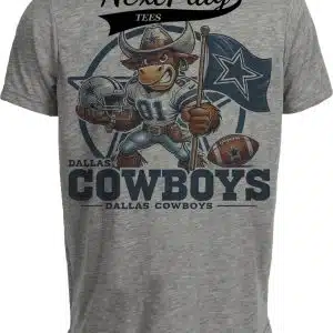 Dallas Cowboys Exclusive Retro Football Flag Artwork Heather Gray Sublimated T-Shirt