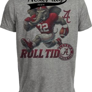 Alabama Crimson Tide Exclusive Retro Football Roll Tide 2005 Artwork Heather Gray Sublimated T-Shirt