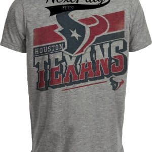 Houston Texans Exclusive Retro Throwback Football Artwork Heather Gray Sublimated T-Shirt