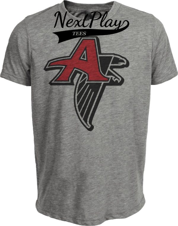 Atlanta Falcons Retro Football 1996 Artwork Heather Gray Sublimated T-Shirt